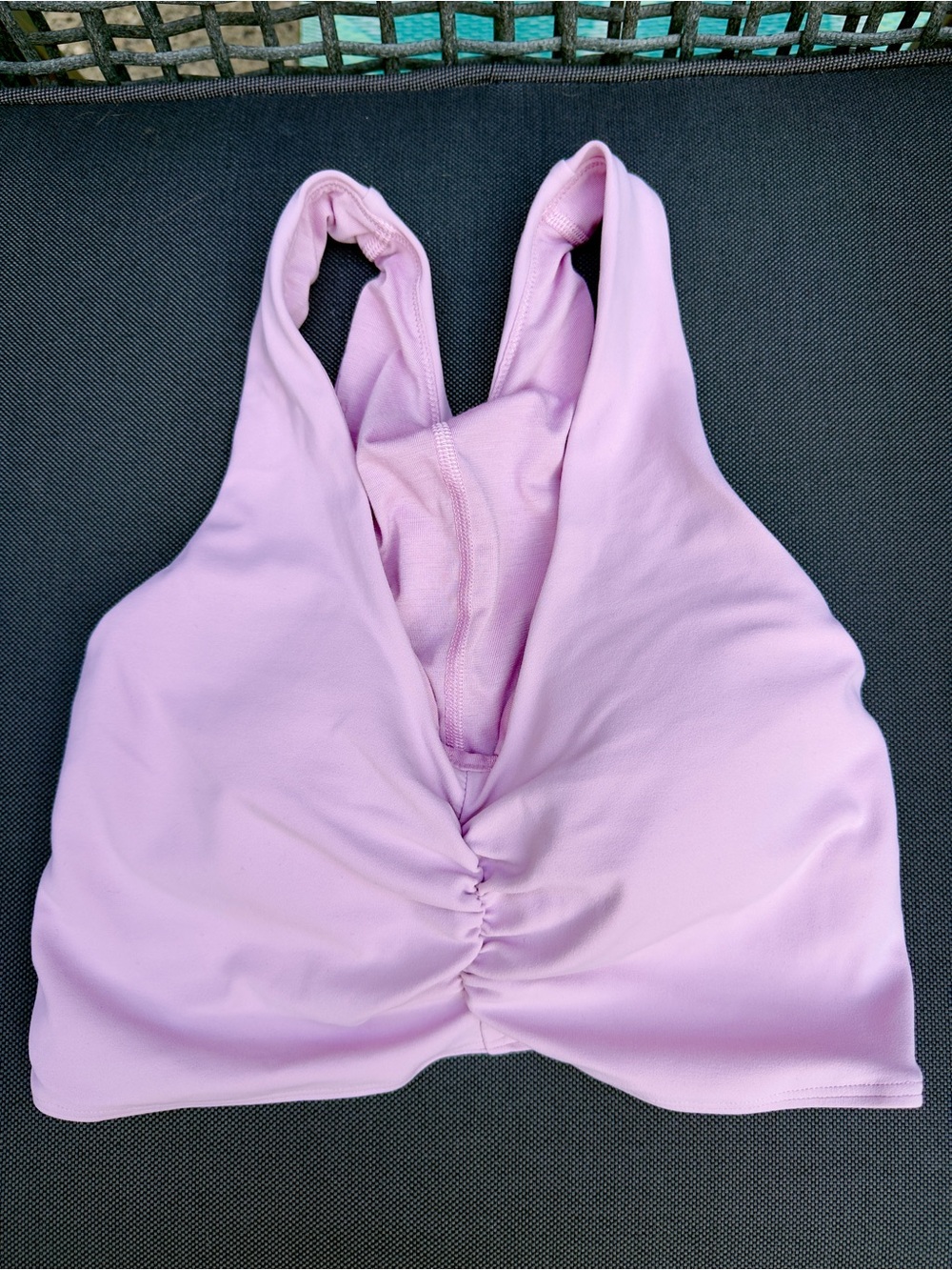 lululemon athletica Ruched Nulu Long line Yoga Bra Pink Peony Sports Bra